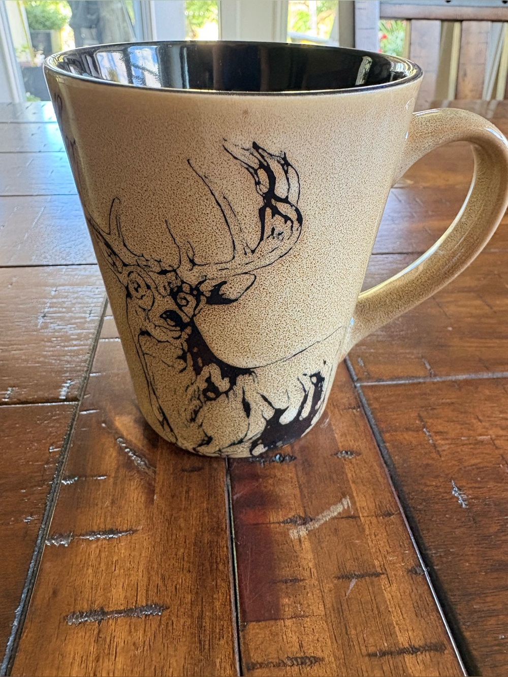 Mossy Oak Rustic Deer Stoneware Coffee Mug - Beige